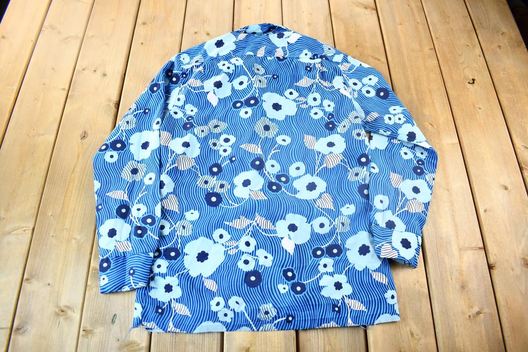 Vintage 1970s Pomare All Over Print Hawaiian Floral Graphic Button Up Shirt