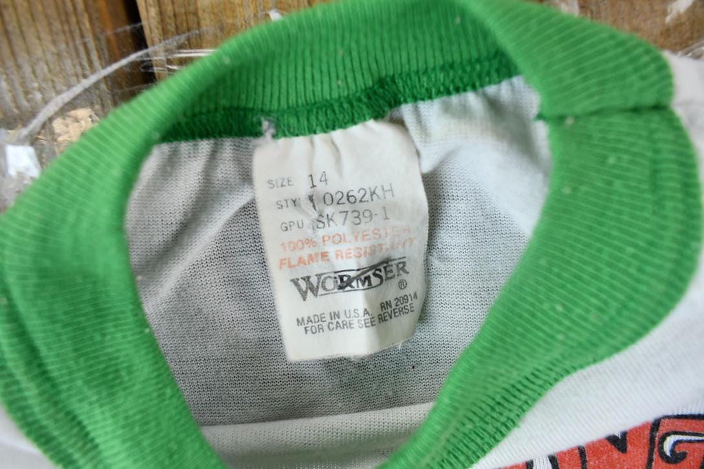 Vintage 1990 Teenage Mutant Ninja Turtles Cowabunga Michaelangelo Graphic Child Size T-Shirt