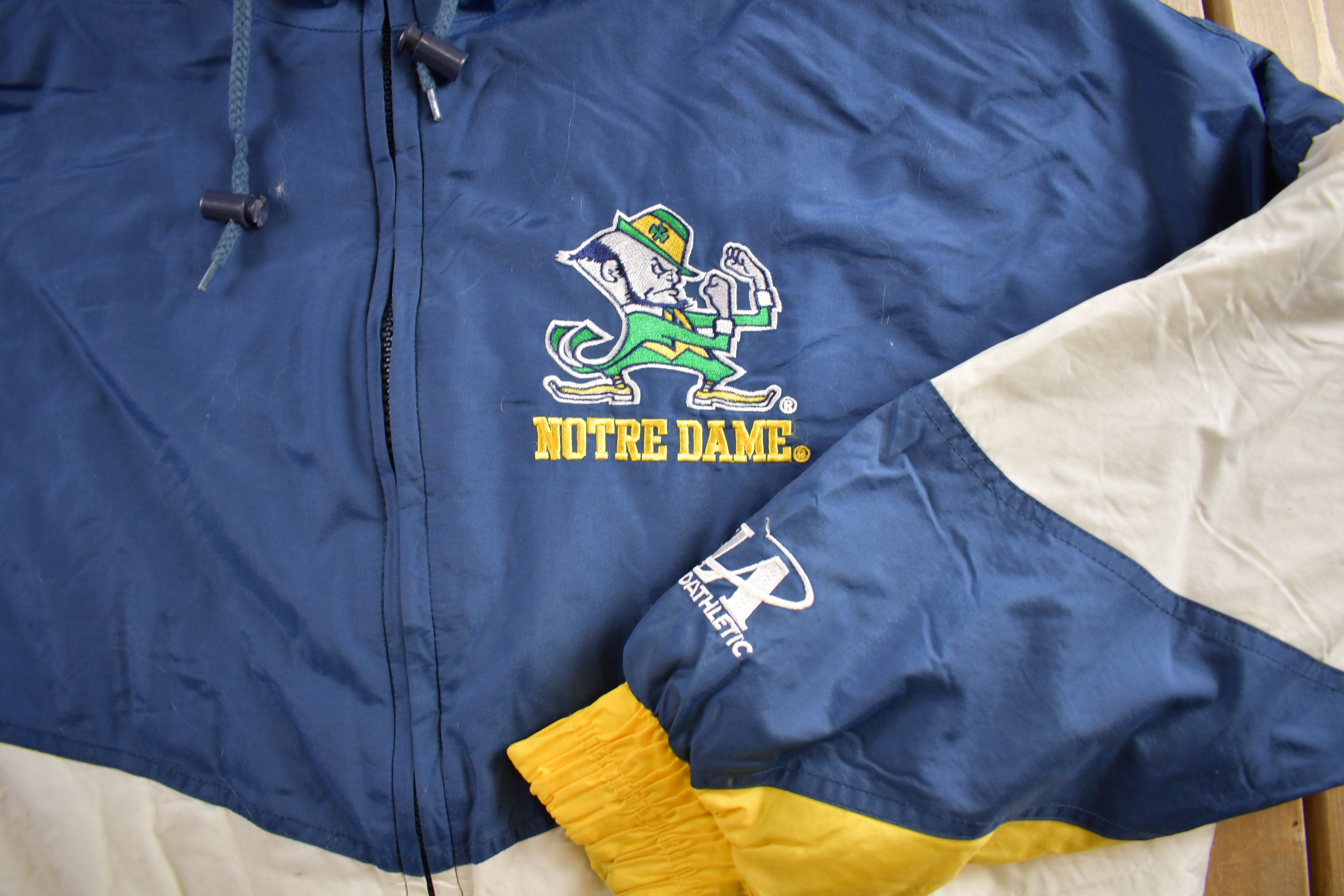 Vintage 1990s University of Notre Dame Fighting Irish Collegiate Jacket  Logo Athletic  Varsity Jacket  Sportswear  Americana