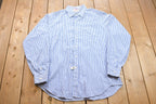 Vintage 1990s Paul Stewart Striped Button Up Shirt / 1990s Button Up / Vintage Flannel / Basic Button Up / Striped Dress Shirt