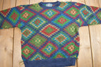 Vintage 1990s Woolrich Aztec Pattern Knitted Crewneck Sweater
