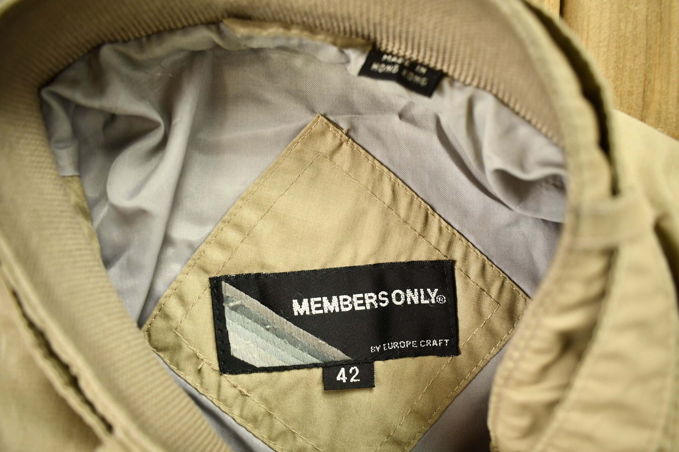 Vintage 1990s Members Only Tan Windbreaker Jacket
