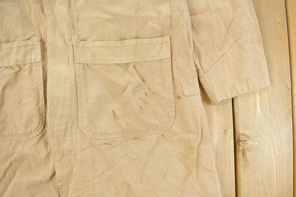 Vintage 1950s De Havilland Aircraft Aviation Shop Coat Light Jacket Men's Small