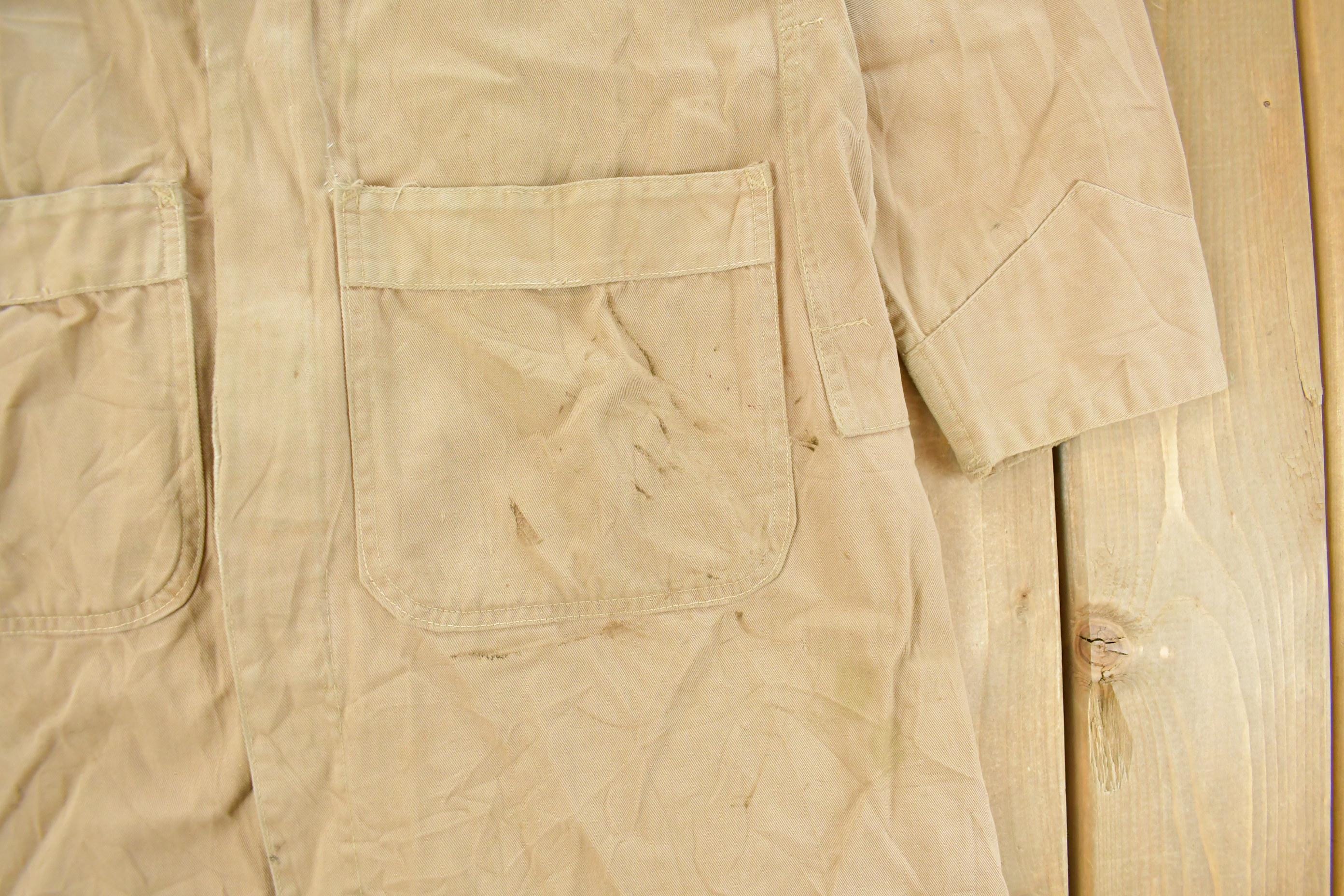 Vintage 1950s De Havilland Aircraft Aviation Shop Coat Light Jacket Men's Small