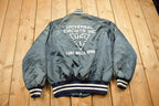 Vintage 1990s Dunbrooke Lake Mills Iowa Satin Bomber Jacket  Snap Button  Streetwear  Souvenir Jacket  Made In USA  Streetwear  Iowa
