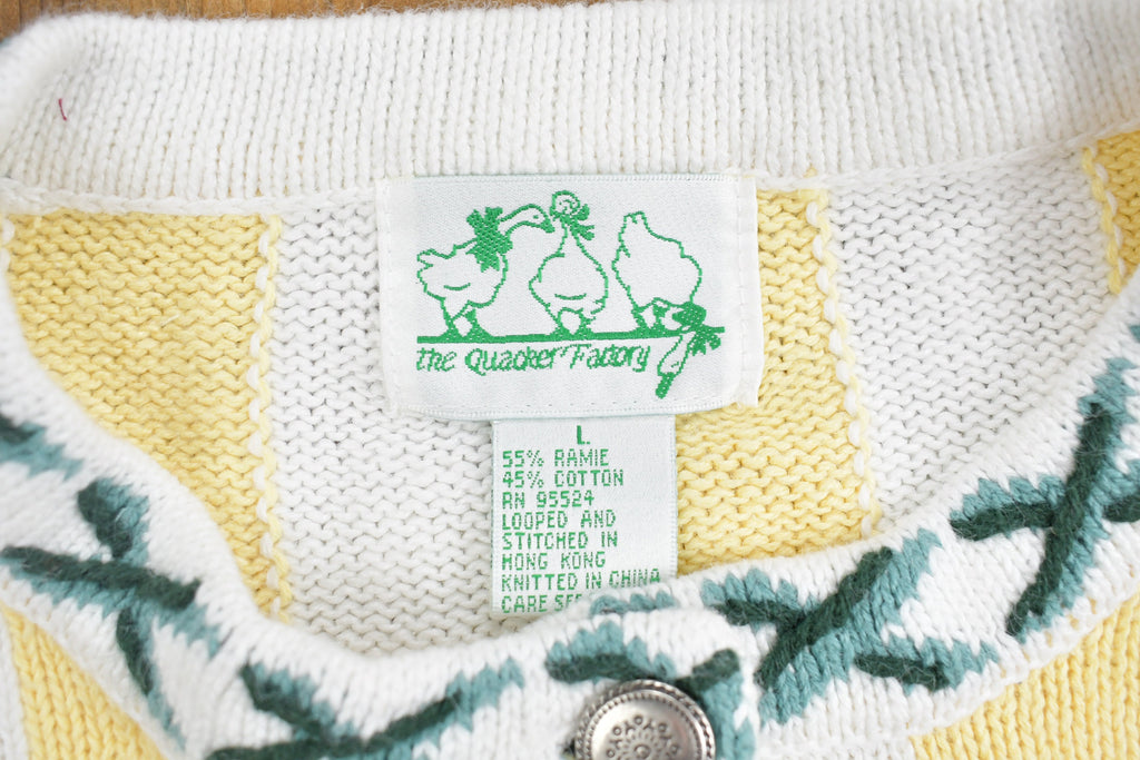 Vintage 1990s The Quacker Factory Knitted Button Up Sweater