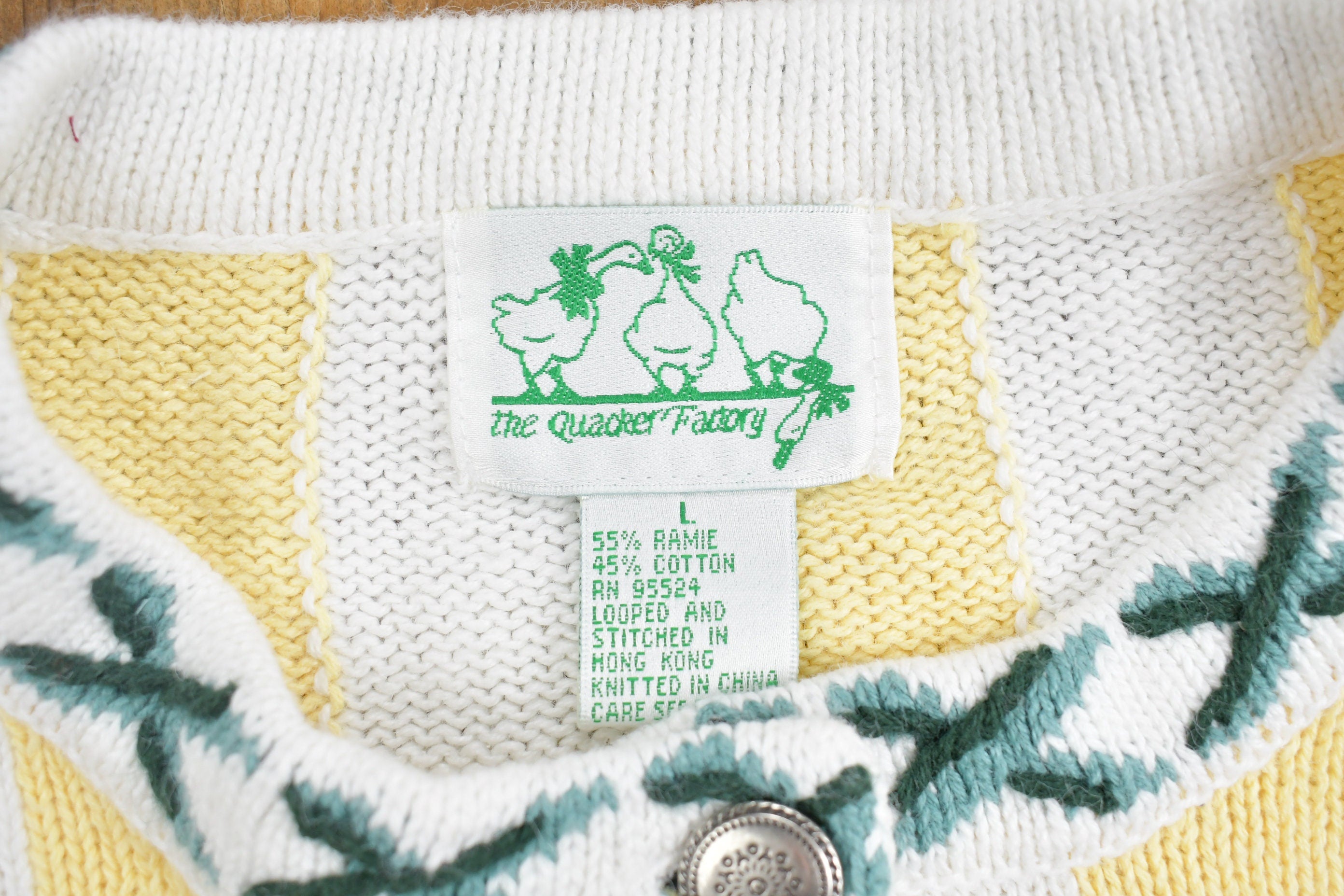 Vintage 1990s The Quacker Factory Knitted Button Up Sweater