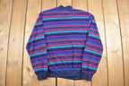 Vintage 1990s Alfred Dunner Striped Mockneck Sweatshirt