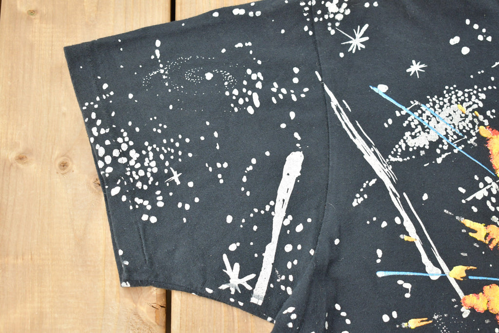 Vintage 1990s Star Wars Star Tours Disney All Over Print Graphic T-shirt