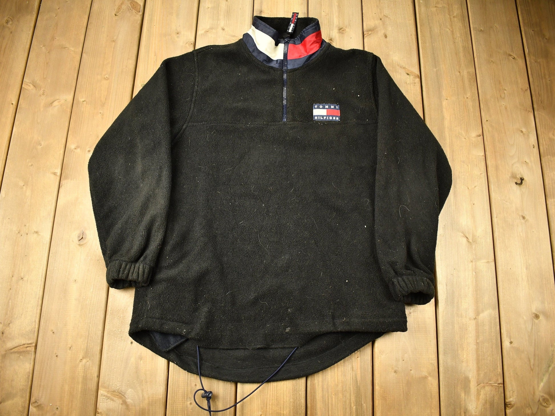 Vintage 1990s Tommy Hilfiger Quarter Zip Fleece Sweater