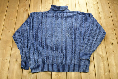 Vintage 90's Gant Cable Knit Knitted Sweater / Vintage 90s Turtleneck / Pattern Sweater / Outdoor / Hand Knit / Pullover Sweatshirt