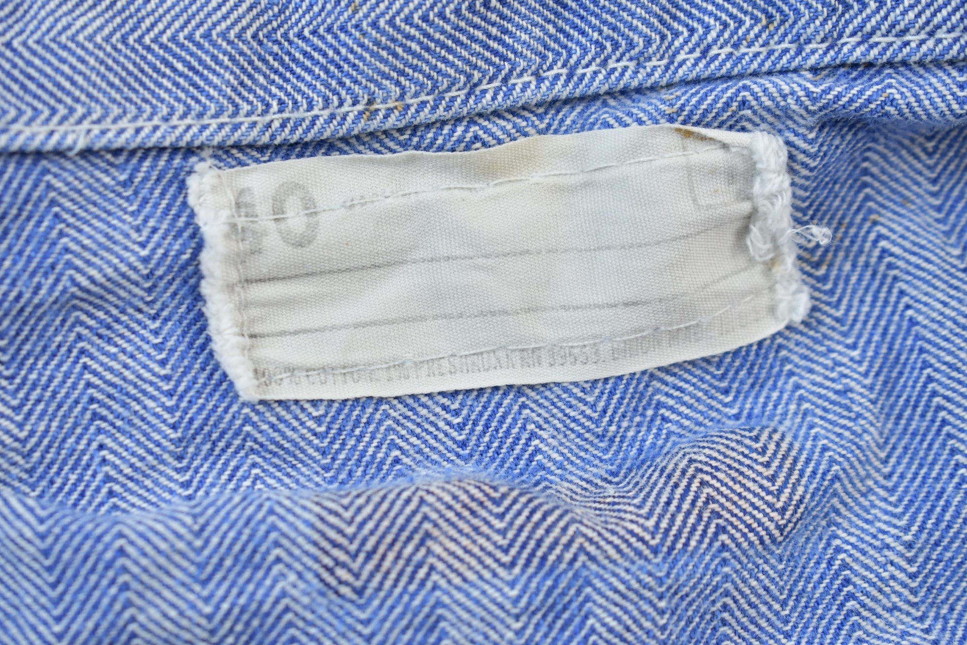 Vintage 1980s Distressed Hickory Striped Denim Coveralls Size 40