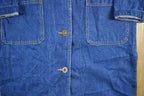 Vintage 1970s Lee Duster Barn Denim Jean Long Coat Men's Small