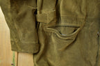 Vintage 1990s Camel Authentic Tradition Suede Leather Jacket Made In USA