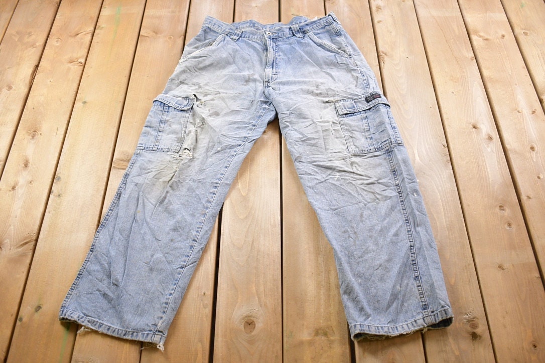 Vintage 1970s Distressed Wrangler Denim Jeans Size 34 x 30