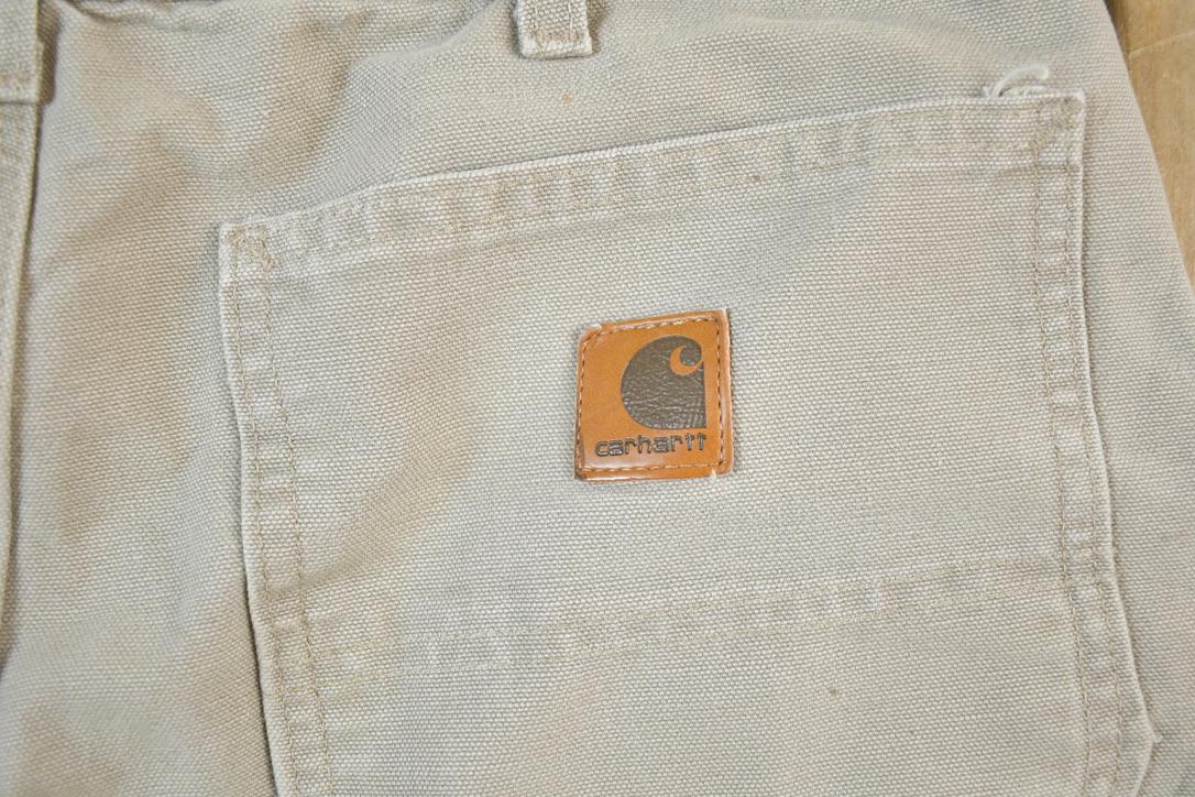 Vintage 1990s Tan Carhartt Denim Work Jeans Size 32 x 24