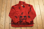 Vintage 1990s Nanuk All Over Print Bear Theme Fleece Sweater