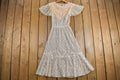 Vintage 1970s Sheer Lace Princess Dress