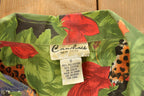 Vintage 1990s Souvenir Floral Print Leopard Button Up