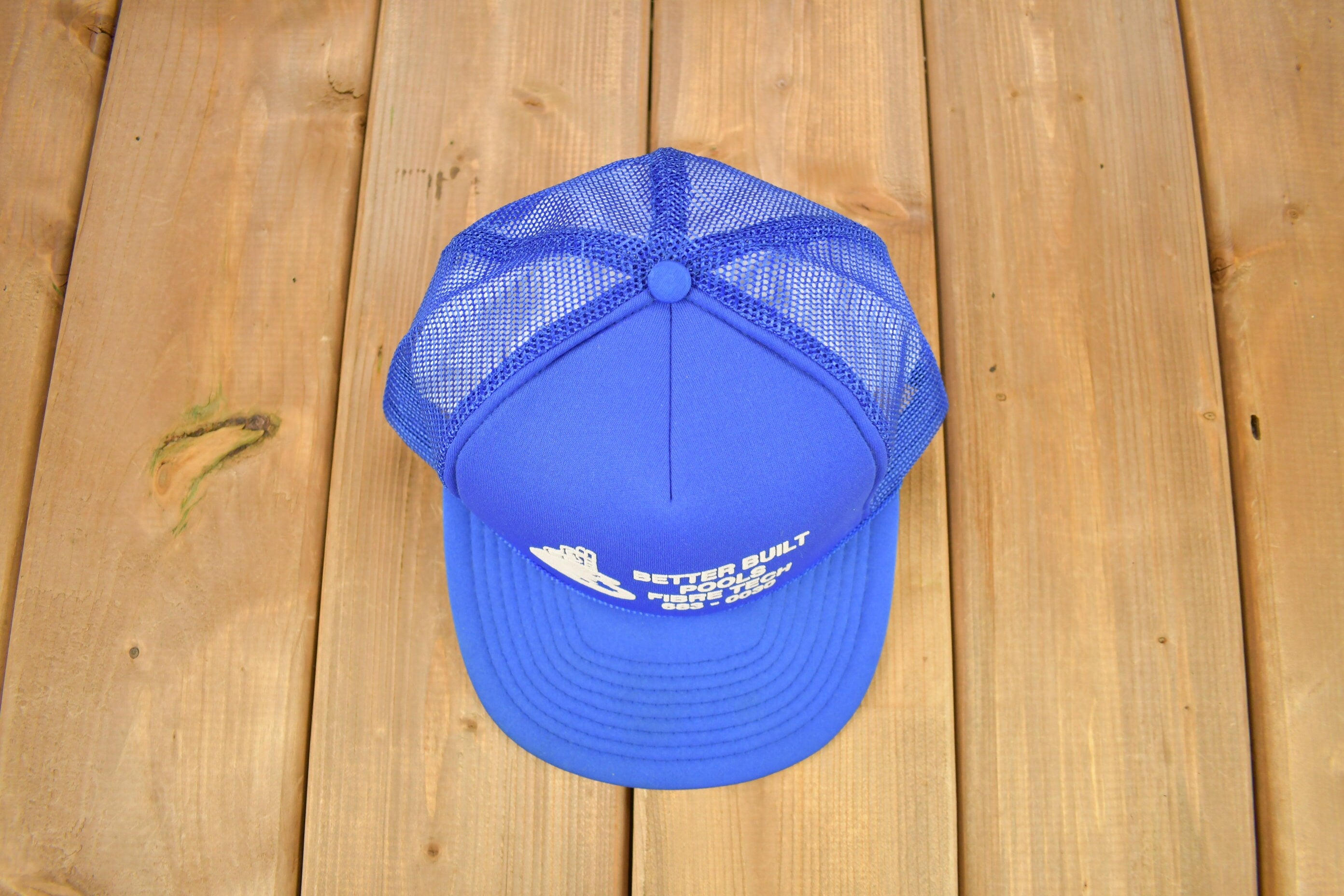Vintage 1990s Better Built Pools Fibre Tech Trucker Hat