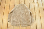 Vintage 1960s Montgomery Ward Hand Knit Mohair Wool Cardigan Sweater Women's S