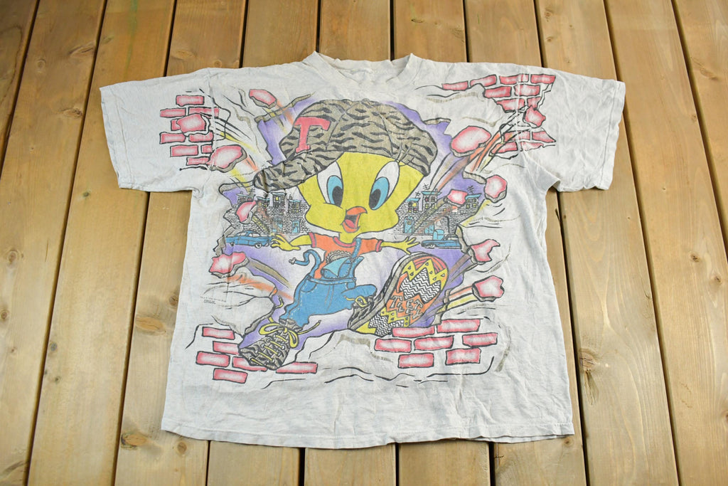 Vintage 1993 Looney Tunes Tweety Bird Cartoon T-Shirt Adult Large