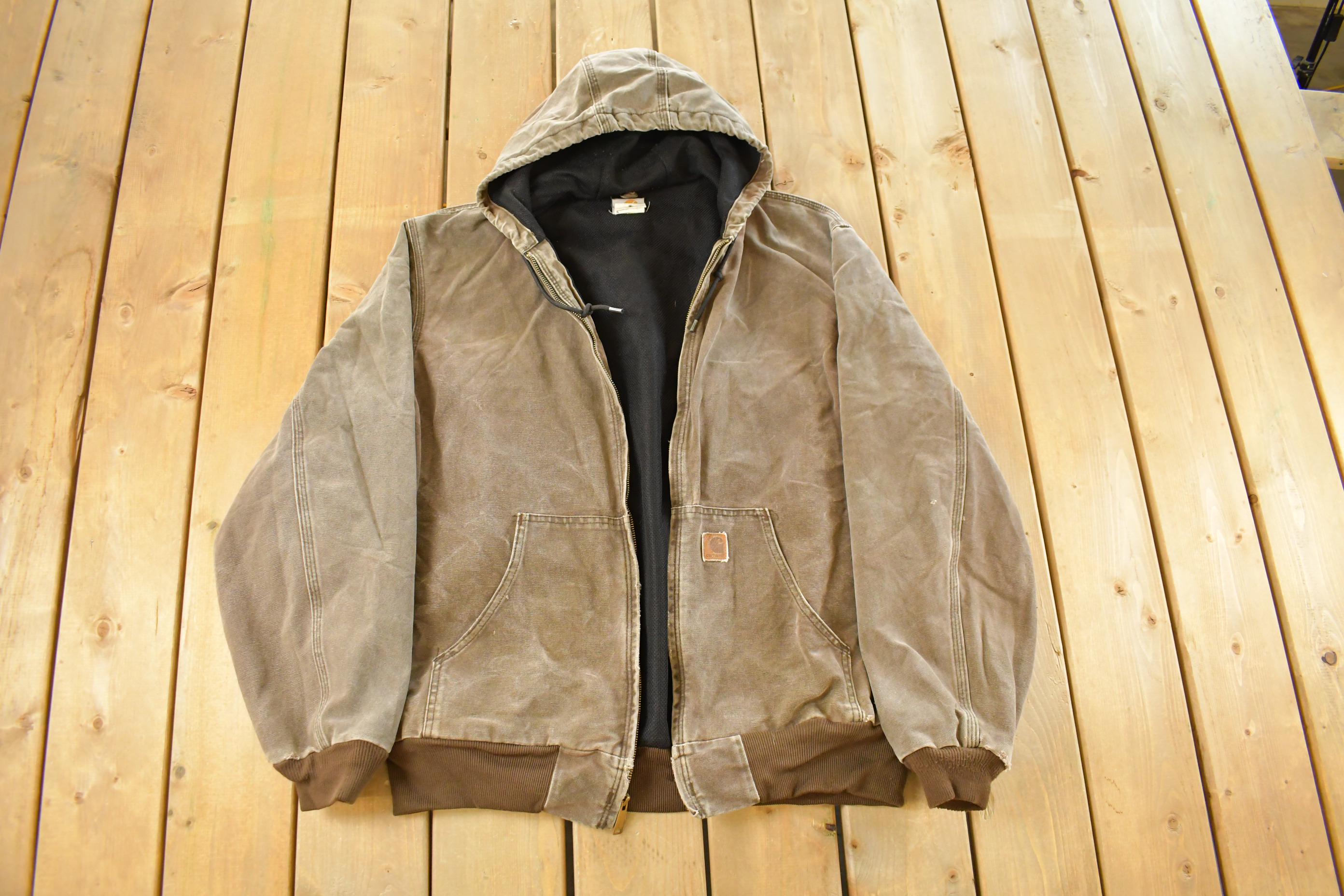 Vintage 1990s Carhartt Hooded Work Jacket Men's XL Tall