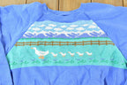 Vintage 1990s Duck Family Embroidered Outdoorsman Crewneck Sweatshirt  Embroidered  Nature Sweater  Outdoor Sweater