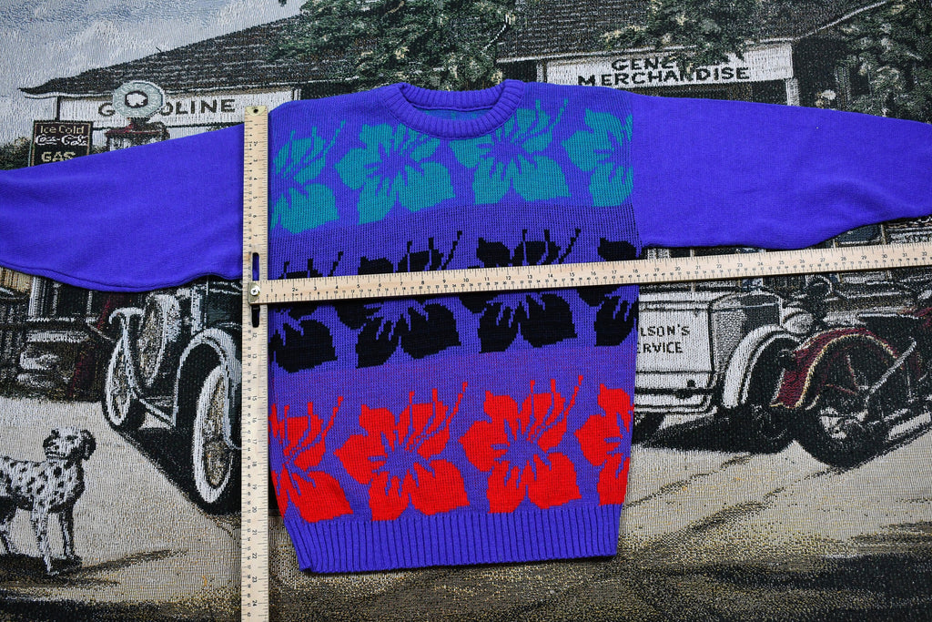 Vintage 1990s Floral Knitted Sweater