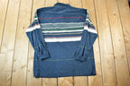 Vintage 1990s Arnold Palmer Striped Button Up Sweatshirt Made In USA