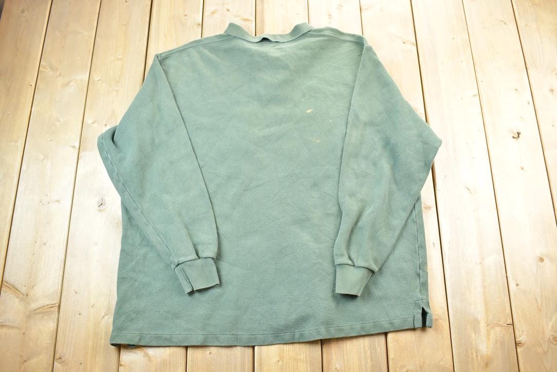 Vintage 1990s Polo By Ralph Lauren Green Quarter Button Up Shirt