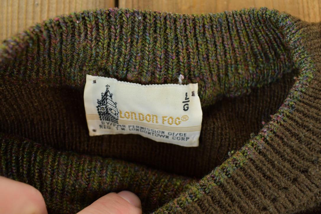Vintage 1980s London Fog Abstract Tree Knit Crewneck Sweater
