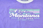 Vintage 1980s Montana Last Best Place Cropped Souvenir Single Stitch Graphic Print T-Shirt