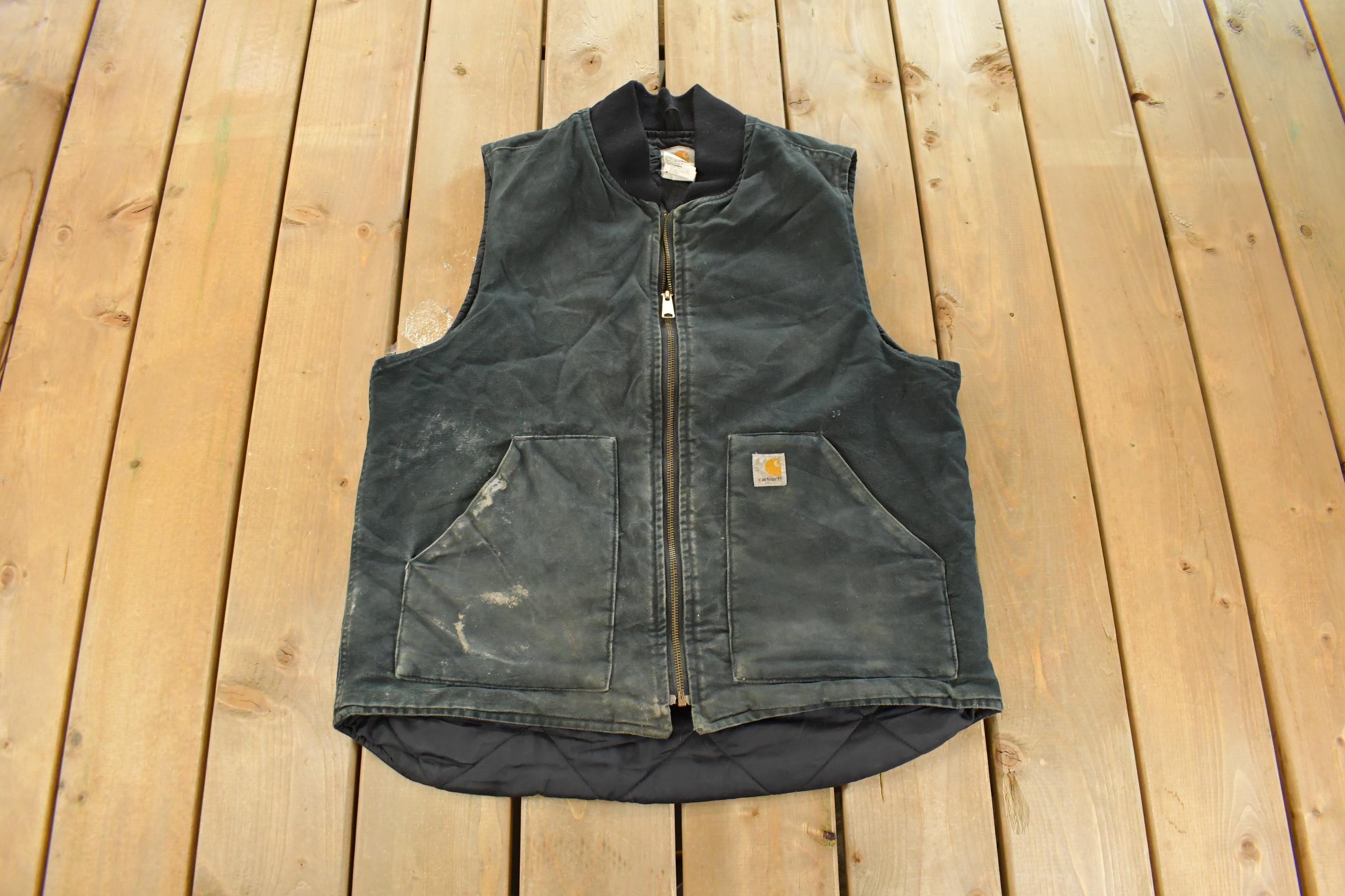 Vintage 1990s Carhartt Jacket Vest Mens Large Tall
