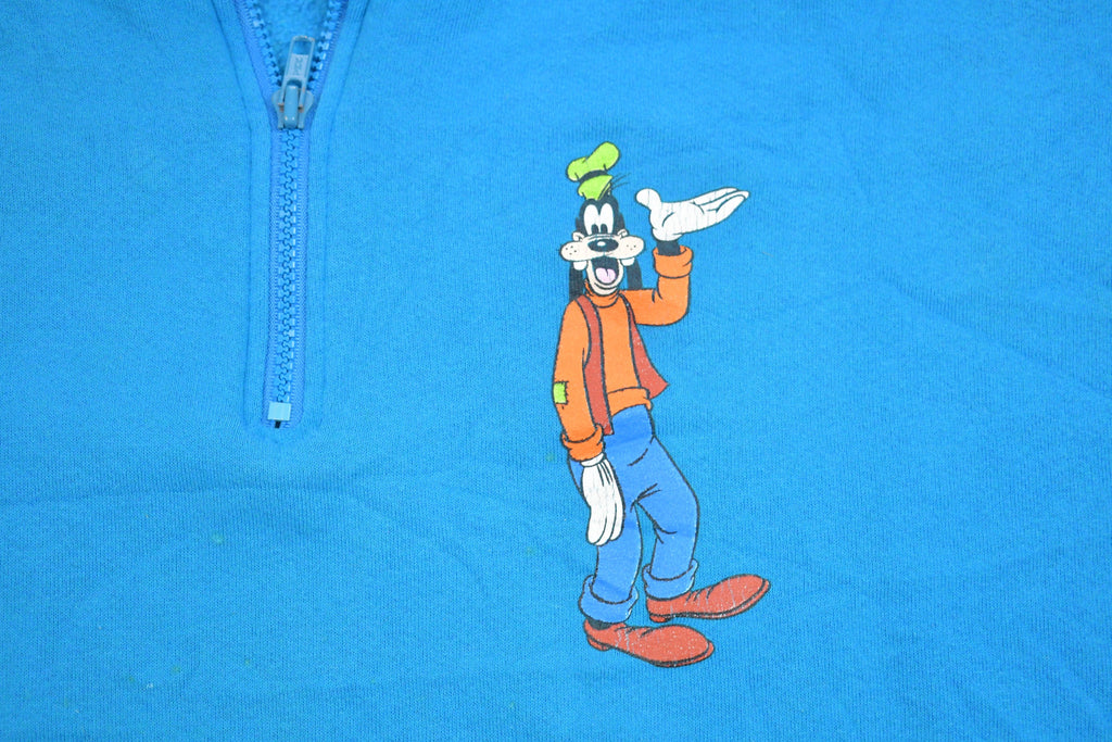 Vintage 1990s Disney Goofy Quarter Zip Crewneck Sweatshirt  Made in USA  90s Crewneck  Athleisure  Streetwear