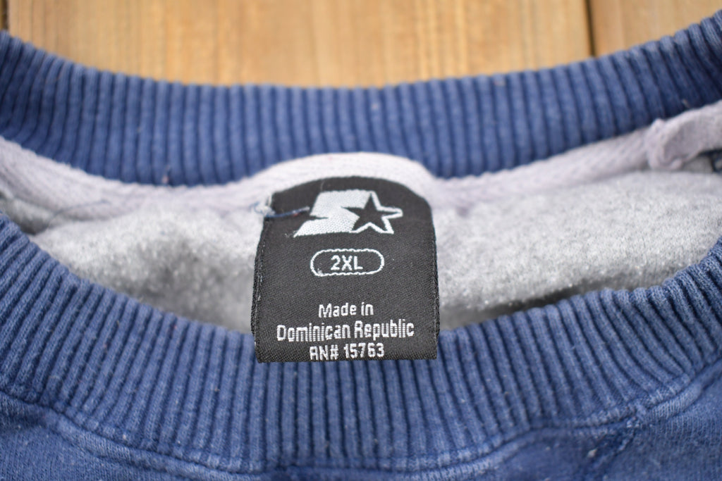 Vintage 1990s Blank Navy Blue Starter Crewneck Sweatshirt /