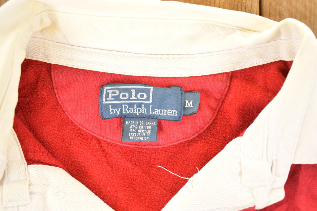 Vintage 1990s Polo By Ralph Lauren Striped Quarter Button Up Shirt Mens M