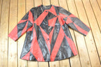 Vintage 1990s Via Accenti Leather Fashion Colour Block Jacket