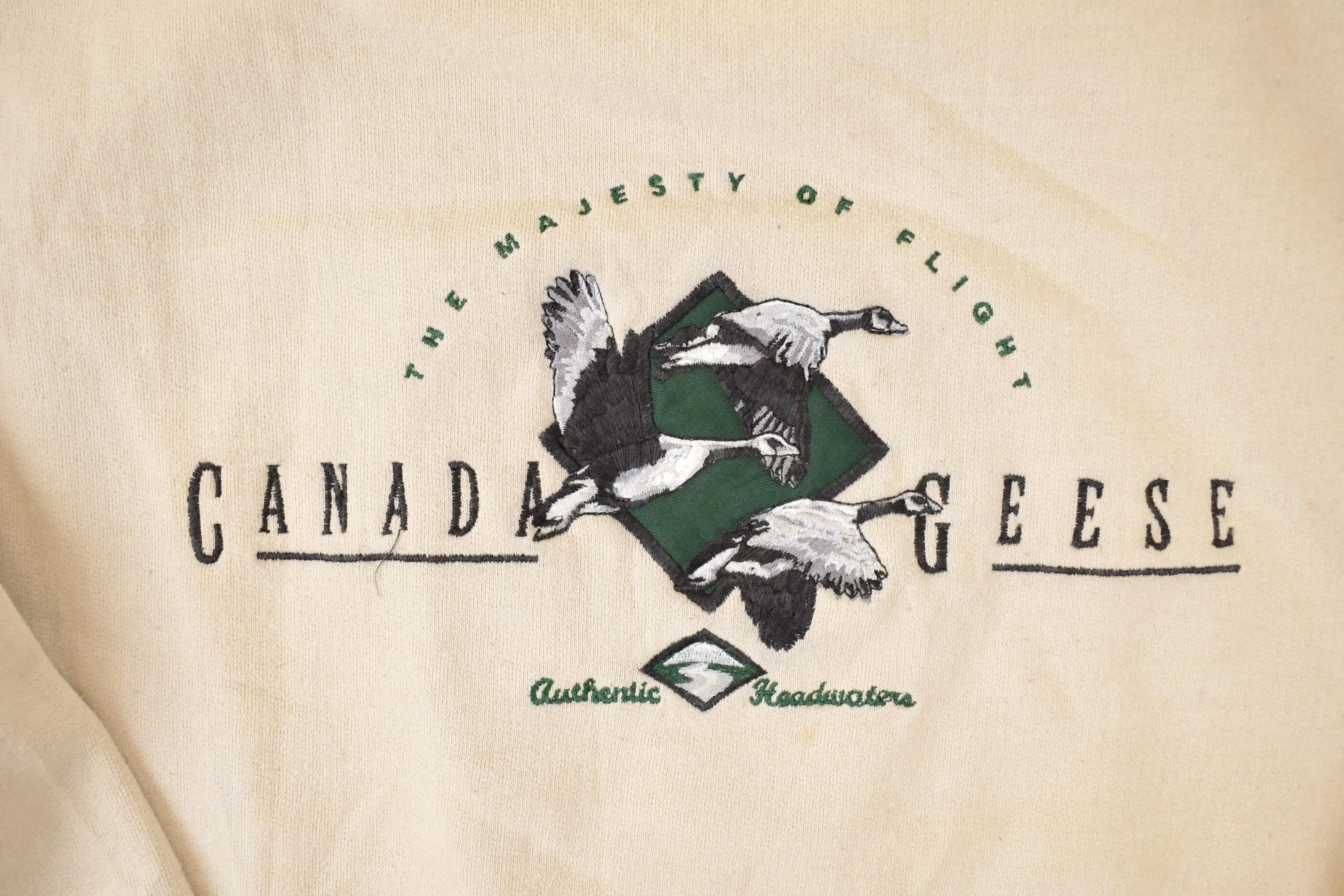 Vintage 1990s Canada Geese Embroidered Heavyweight Crewneck Sweatshirt Mens L