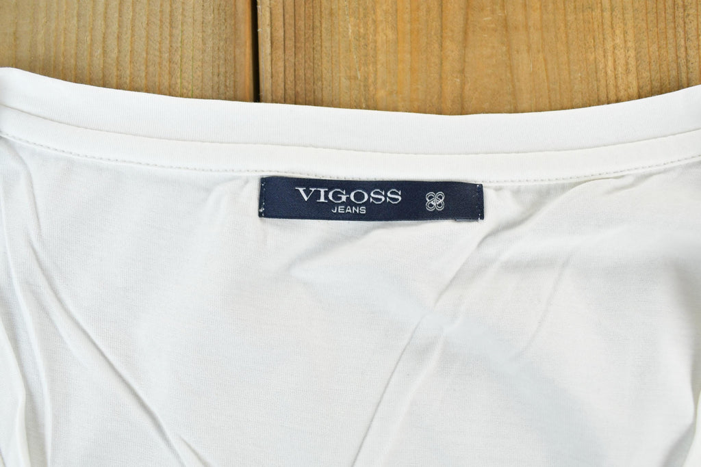 Women Vintage Vigoss Y2K T-Shirt / Vigoss Grunge Skull Print / Contrast Stitch / Internet Famous Clothing / Over Dyed