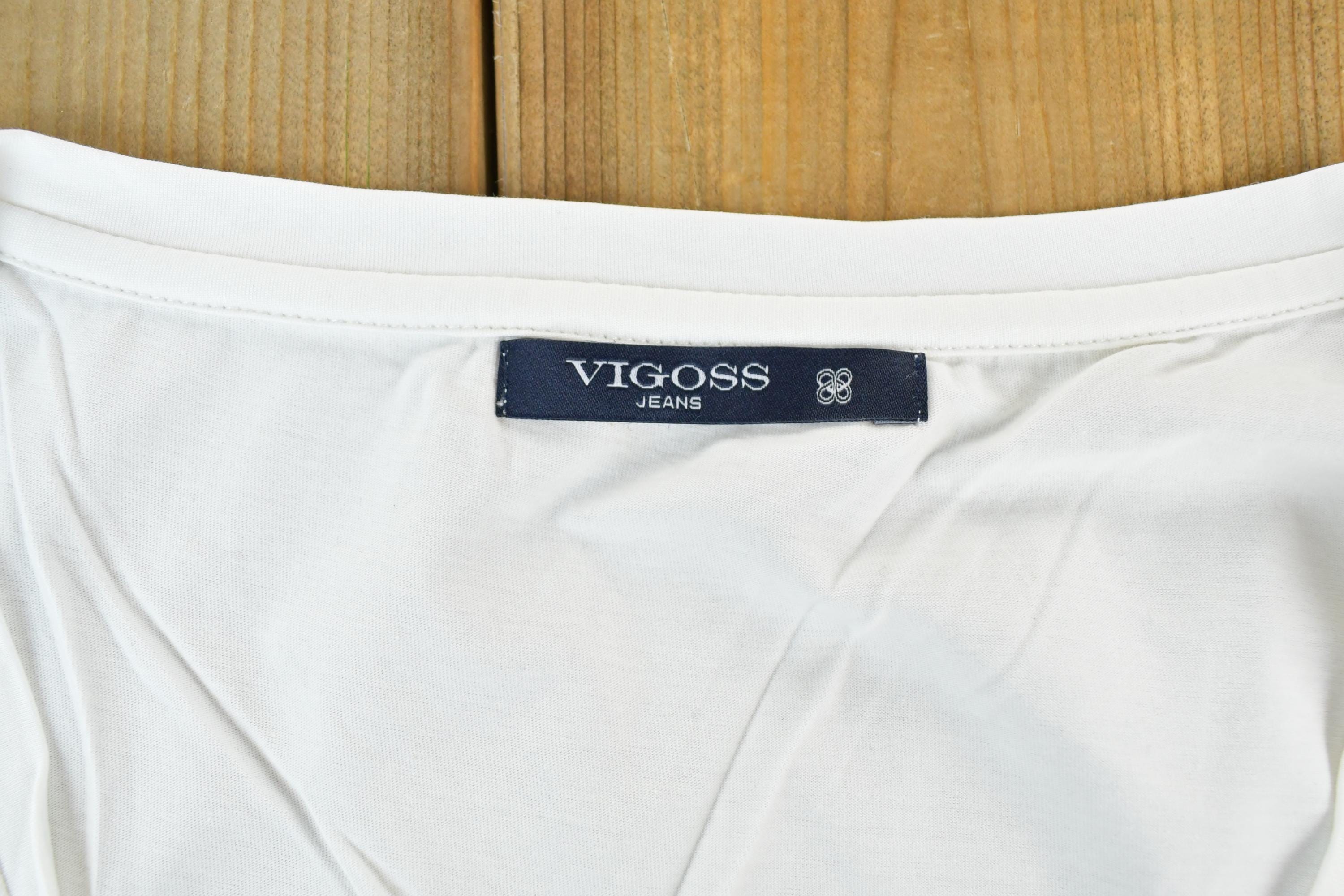 Women Vintage Vigoss Y2K T-Shirt / Vigoss Grunge Skull Print / Contrast Stitch / Internet Famous Clothing / Over Dyed