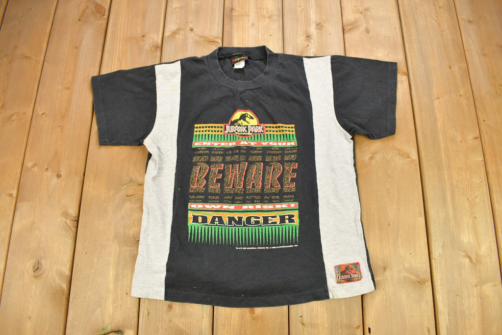 Vintage 1992 Jurassic Park "enter At Your Own Risk" Long Sleeve Youth T-Shirt