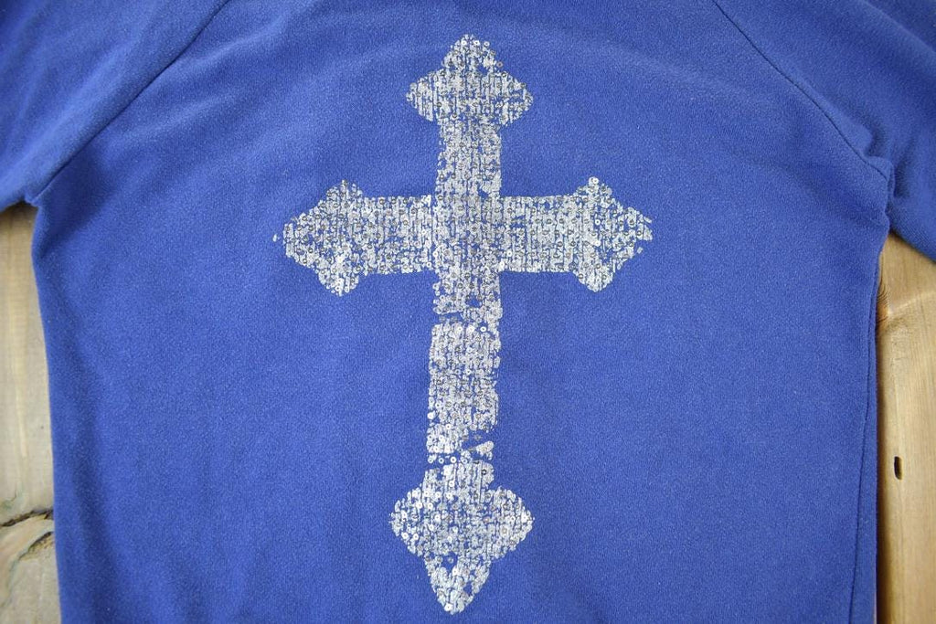 Vintage 1990s Wet Seal Cross Graphic Hoodie