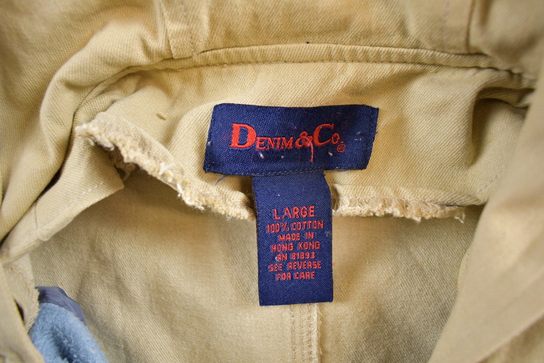 Vintage 1990s Denim&Co Loop Button Up Rain Jacket