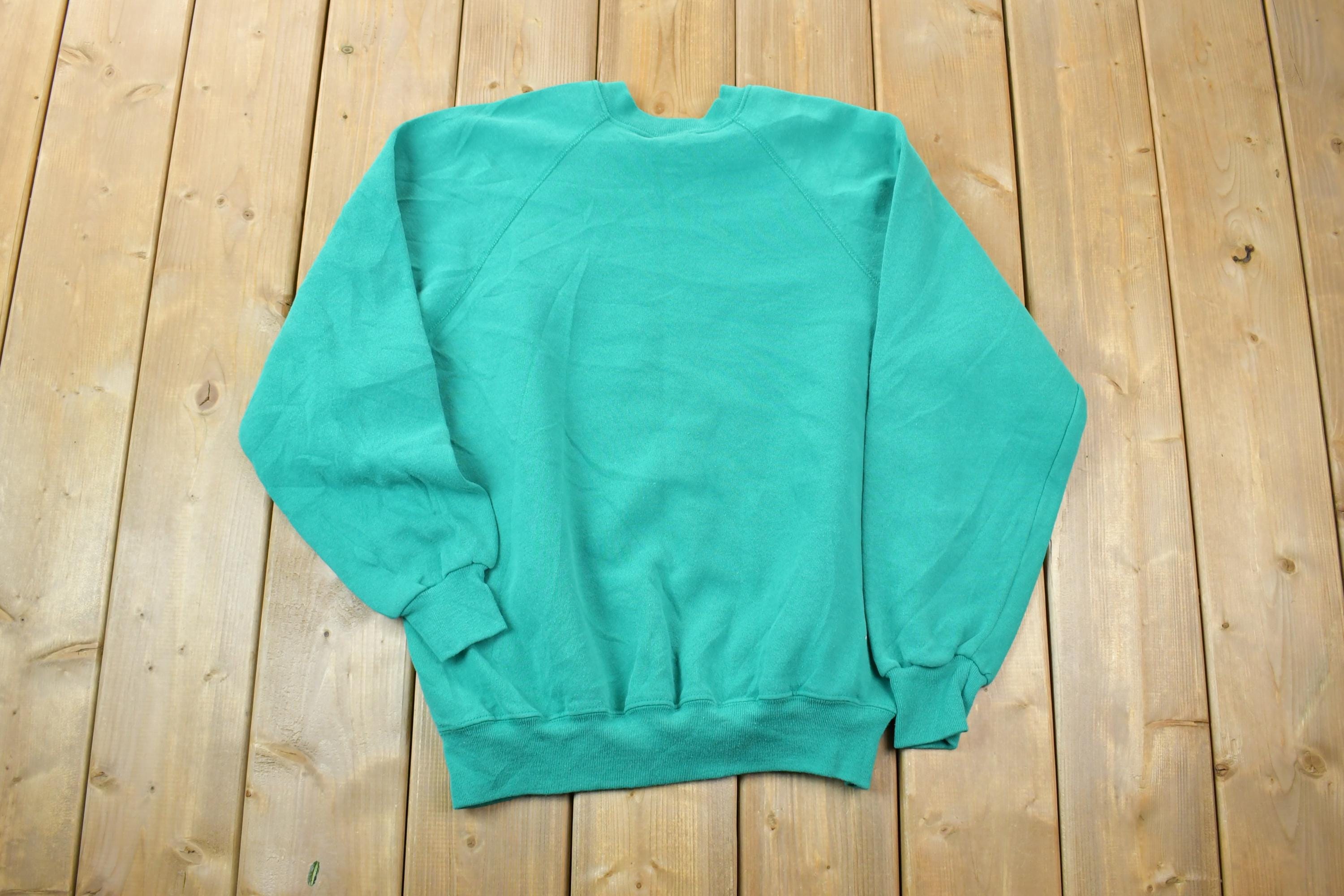 Vintage 1990s Lee Sturdy Sweats Blank Teal Crewneck Sweatshirt