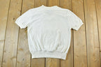 Vintage 1980s Blank White V Neck Single Stitch T-Shirt