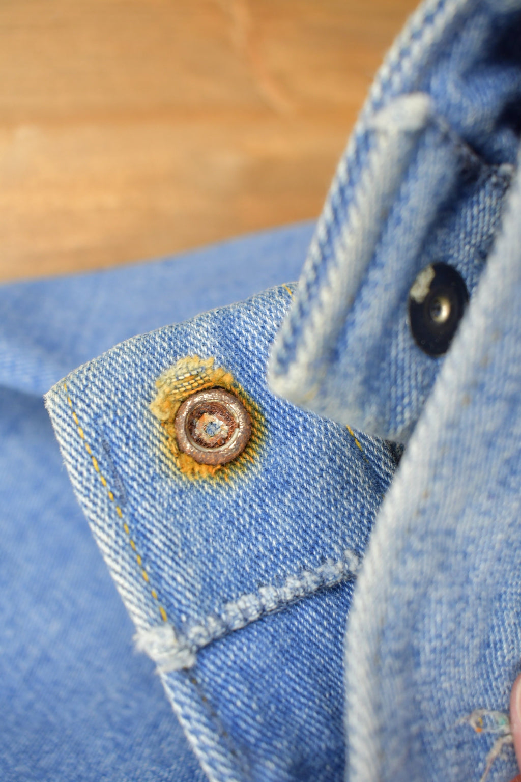 Vintage 1990s Blank Denim Button Up Shirt