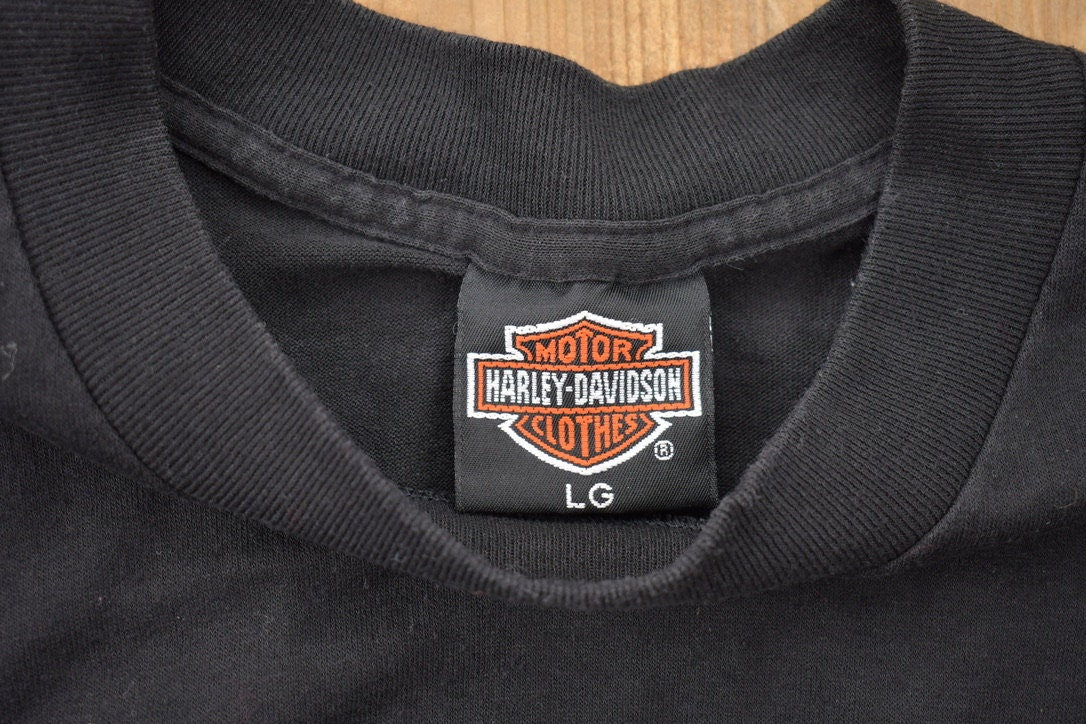 Vintage 1991 Harley Davidson Hunderfossen Norway Super Rally T-Shirt Single Stitch