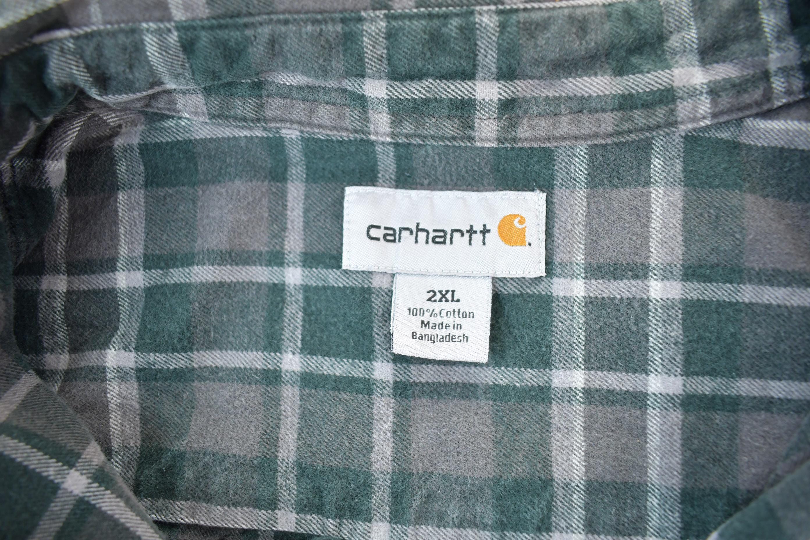Vintage 1990s Carhartt Plaid Button Up Flannel Shirt