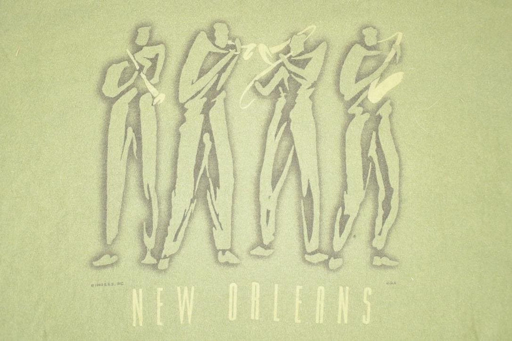 Vintage 1990s New Orleans Jazz Souvenir Travel T-Shirt Men's XL